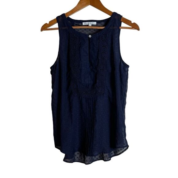 3 for $30! Anthropologie Daniel Rainn navy sheer blouse - Picture 1 of 9